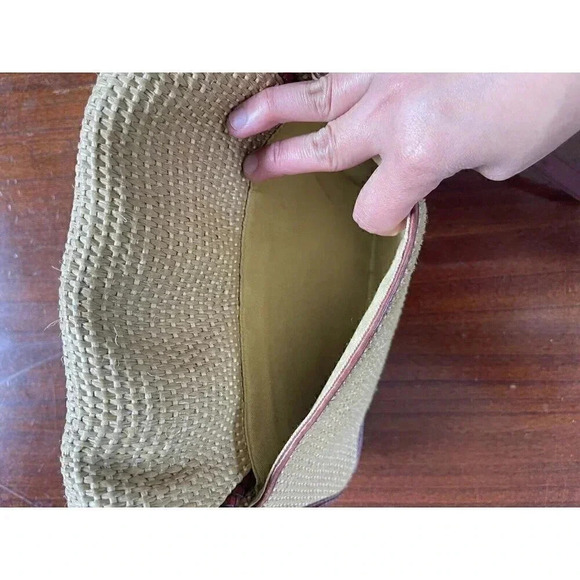 Etienne Aigner Crossbody Straw Genuine Leather Vintage Bag - Picture 9 of 10